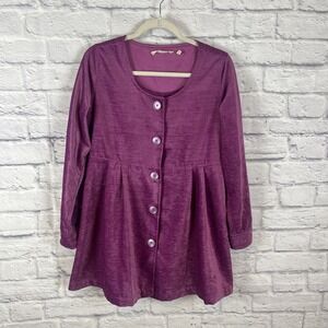 SOLD Soft Surroundings Fiona Chenille Lagenlook Artsy Shirt Jacket Size Medium